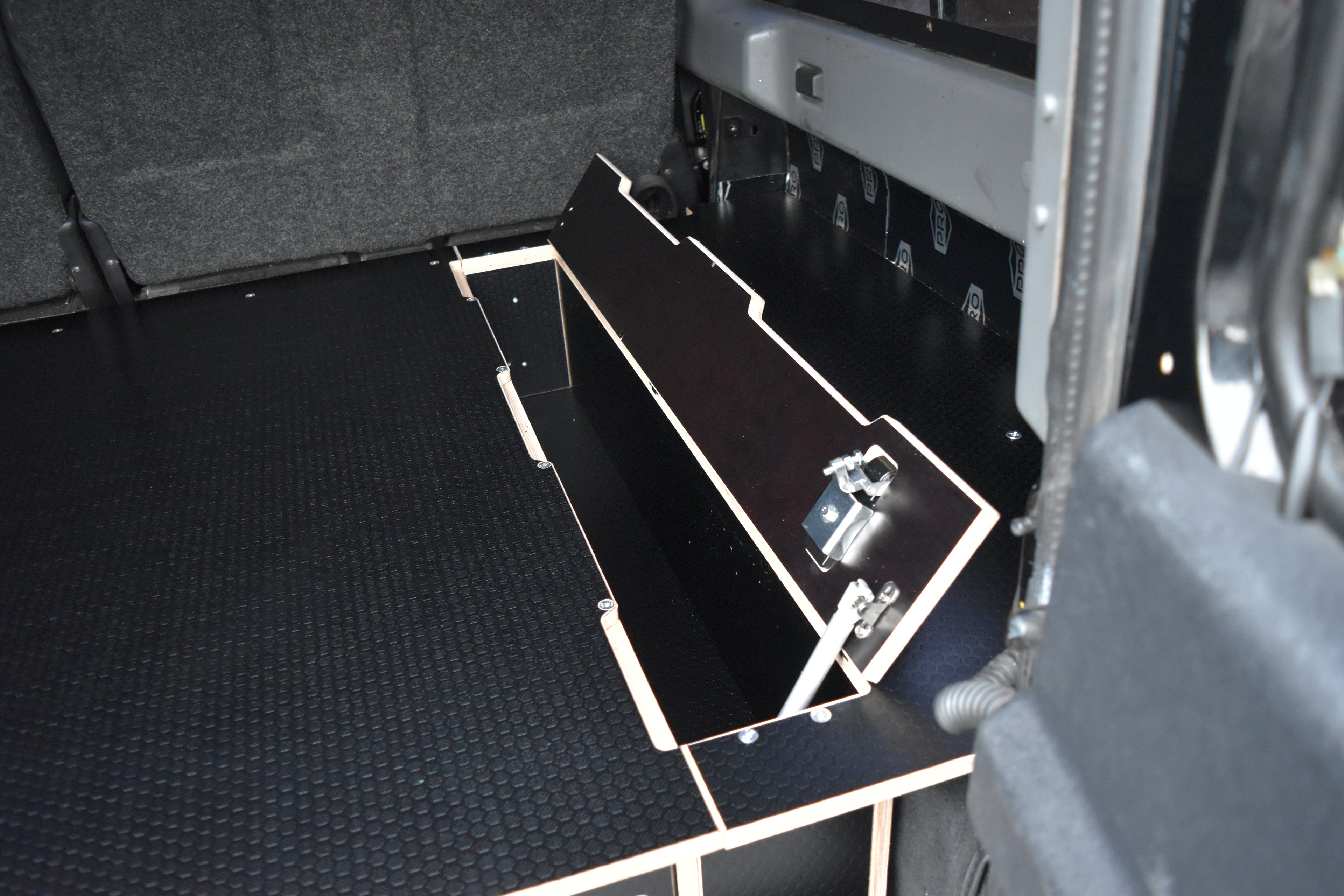 Defender boot with Utility cubby hole open
